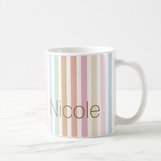 Mug monogramme de couleurs pastel moderne et fin (Droite)