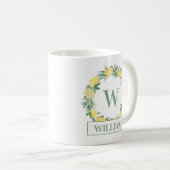 Mug Monogramme de couronne de citron (Devant droit)