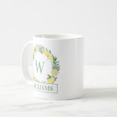 Mug Monogramme de couronne de citron (Devant gauche)