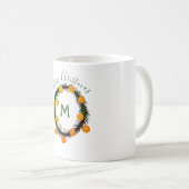 Mug Monogramme de couronne de Noël (Devant droit)
