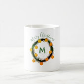 Mug Monogramme de couronne de Noël (Centre)