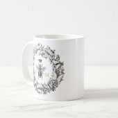 Mug Monogramme de couronne de papillon de la reine Vin (Devant gauche)