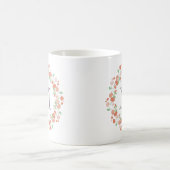 Mug monogramme de couronne de roses coralliens (Centre)