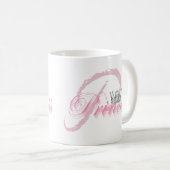 Mug Monogramme de couronne diamant princesse rose Glam (Devant droit)