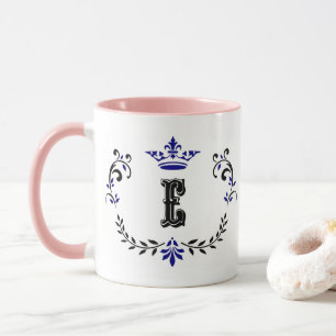 Mug Monogramme de couronne 'E'