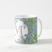 Mug Monogramme de couronne florale (Devant droit)