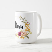 Mug Monogramme de couronne florale (Devant droit)