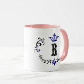 Mug Monogramme de couronne 'R' (Devant droit)