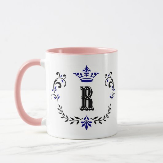 Mug Monogramme de couronne 'R' (Gauche)