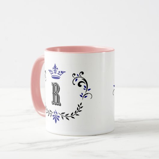 Mug Monogramme de couronne 'R' (Devant gauche)