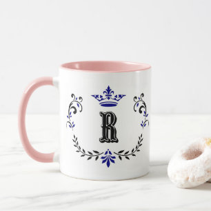 Mug Monogramme de couronne 'R'