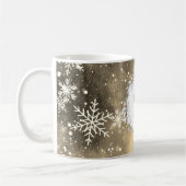 Mug Monogramme de couronne rouge or de Noël (Gauche)