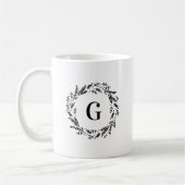Mug Monogramme de couronne rustique (Gauche)