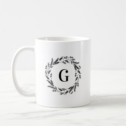 Mug Monogramme de couronne rustique (Gauche)