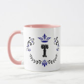 Mug Monogramme de couronne 'T' (Gauche)