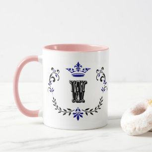 Mug Monogramme de couronne 'W'