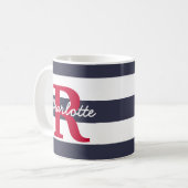 Mug Monogramme de Crimson de la Marine (Devant gauche)