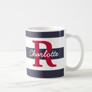 Mug Monogramme de Crimson de la Marine