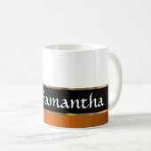 Mug Monogramme de cuivre de noir et d'or (Devant droit)