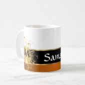 Mug Monogramme de cuivre de noir et d'or (Devant gauche)