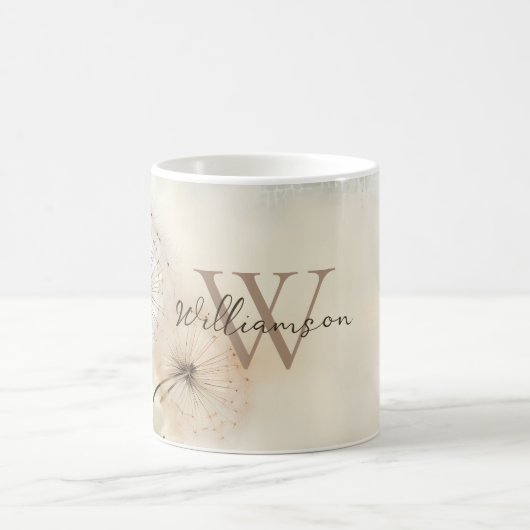 Mug Monogramme de Dandelions Rustiques (Centre)