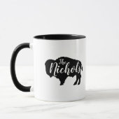 Mug Monogramme de famille buffle rustique (Gauche)