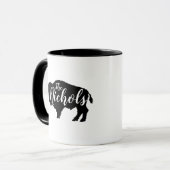 Mug Monogramme de famille buffle rustique (Devant gauche)