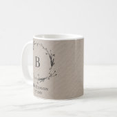 Mug Monogramme de famille de ferme rustique personnali (Devant gauche)