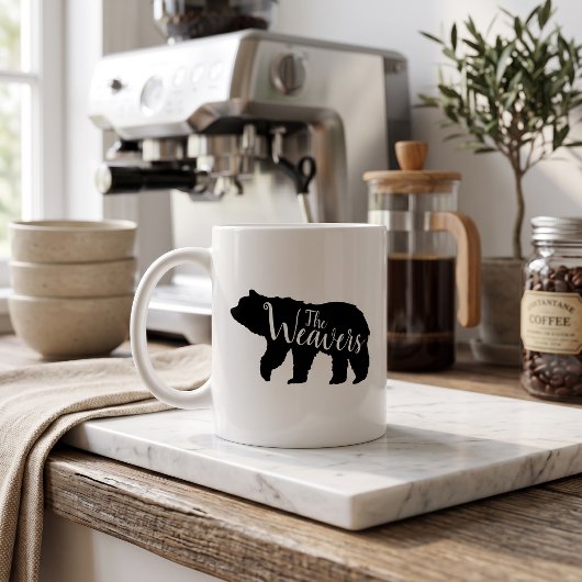 Mug Monogramme de famille d'ours rustique