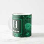 Mug Monogramme de famille Marbré Gemme verte (Devant gauche)