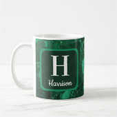 Mug Monogramme de famille Marbré Gemme verte (Gauche)
