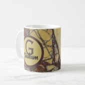 Mug Monogramme de famille motif marbre jaune initiale (Devant gauche)