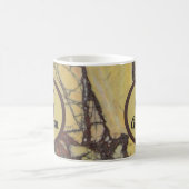 Mug Monogramme de famille motif marbre jaune initiale (Centre)