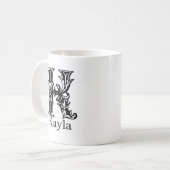 Mug Monogramme de fantaisie : Kayla (Devant gauche)