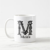 Mug Monogramme de fantaisie : Moira (Gauche)