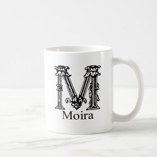 Mug Monogramme de fantaisie : Moira (Droite)