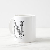 Mug Monogramme de fantaisie : Nadine (Devant gauche)