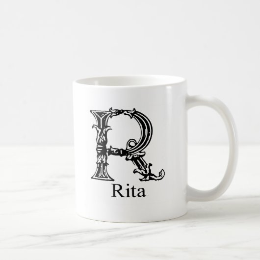 Mug Monogramme de fantaisie : Rita (Droite)