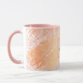 Mug monogramme de feuillage de palmier rose or rose (Gauche)