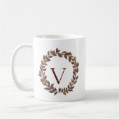 Mug Monogramme de feuille d'automne Nom initial Concep (Gauche)