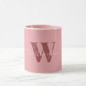 Mug Monogramme de fille et nom rose roux (Centre)