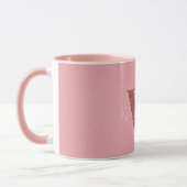 Mug Monogramme de fille et nom rose roux (Gauche)