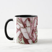 Mug Monogramme De Fleur Rouge Et Blanc (Gauche)