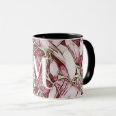 Mug Monogramme De Fleur Rouge Et Blanc (Devant droit)
