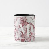 Mug Monogramme De Fleur Rouge Et Blanc (Centre)
