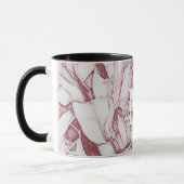 Mug Monogramme De Fleur Rouge Et Blanc (Gauche)