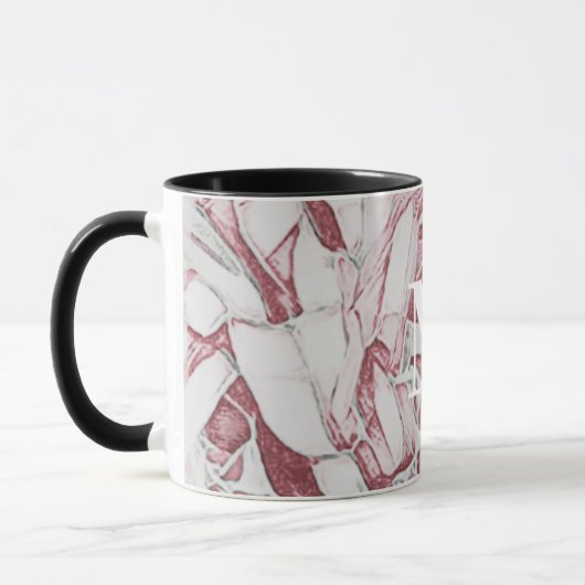 Mug Monogramme De Fleur Rouge Et Blanc (Gauche)