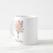Mug Monogramme de fleur sauvage Boho (Devant gauche)