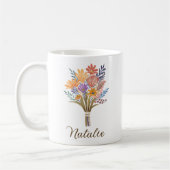 Mug Monogramme de fleur sauvage Boho (Gauche)