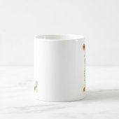 Mug Monogramme de fleur Whimsical Rustique (L) (Centre)